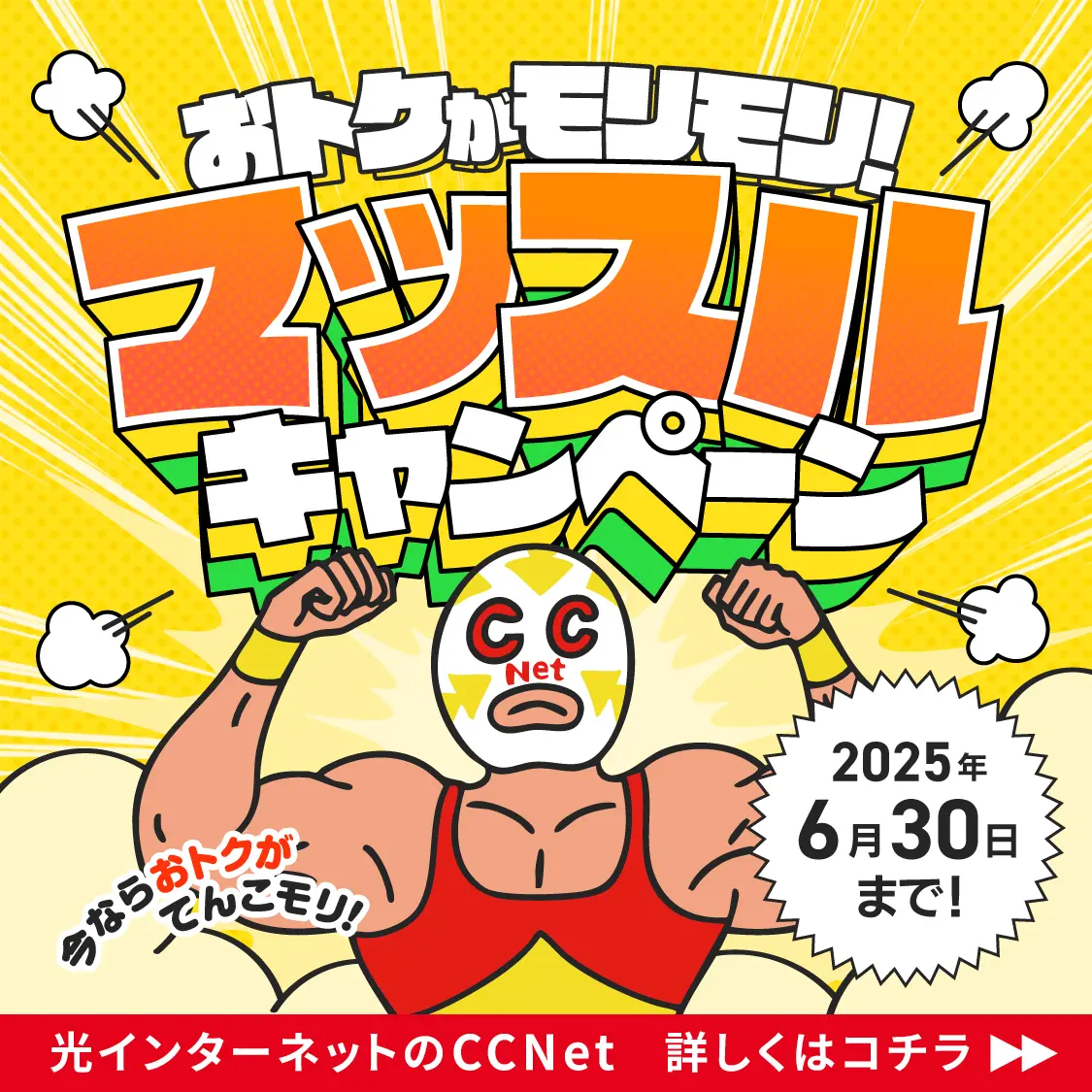 おトクがモリモリ！マッスルキャンペーン　2025年6月30日まで！