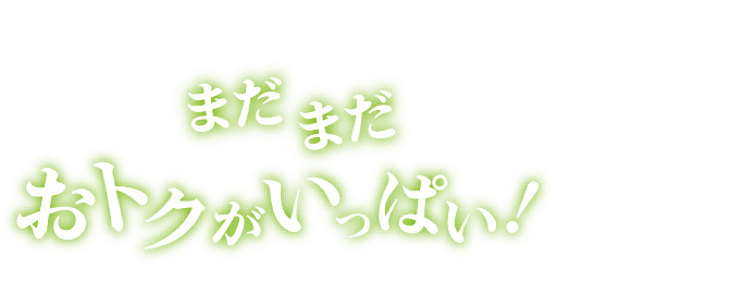 まだまだおトクがいっぱい！