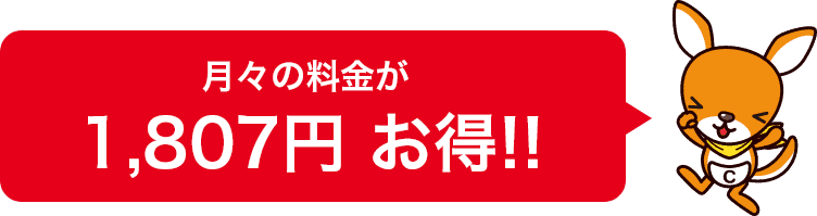 月々の料金が1,807円お得!!